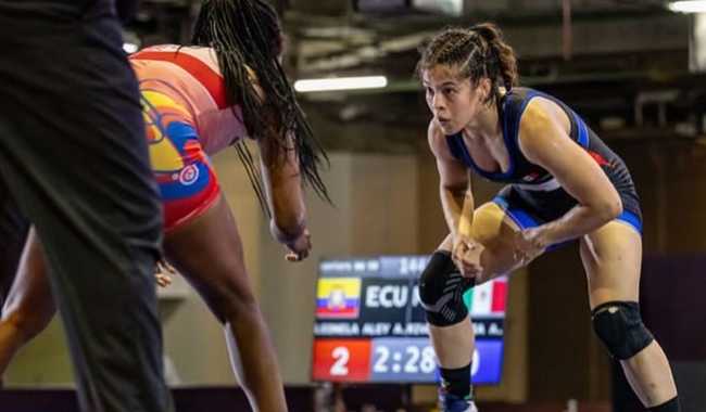 Alejandra Rivera, durante su participación en el Campeonato Mundial de Luchas Asociadas.