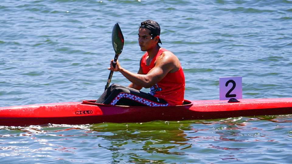 Jahir Zúñiga durante su participación en la final de K1-1000 metros del Campeonato Panamericano de Canotaje de Velocidad 2024