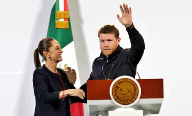 La Presidenta junto al pugilista