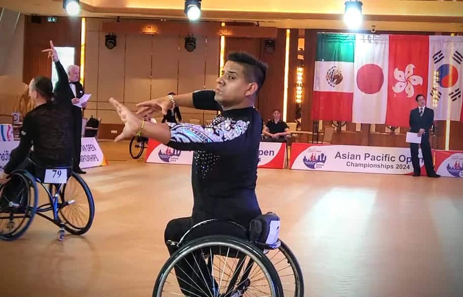 Yermain Fernández, seleccionado de para danza deportiva, en el Campeonato Abierto Asia Pacífico Kazajistán 2024